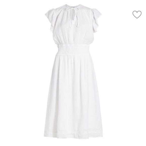 $228 RAILS lona Linen-Blend Midi-Dress White Medium - Picture 5 of 11